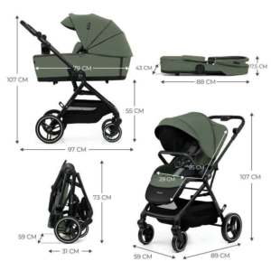 KINDERKRAFT KOLICA YOXI 2u1 MYSTIC GREEN - Slika 5