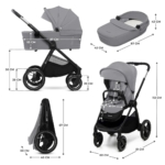KINDERKRAFT KOLICA ZA BEBE 2U1 NEA 2 PLATINUM GREY