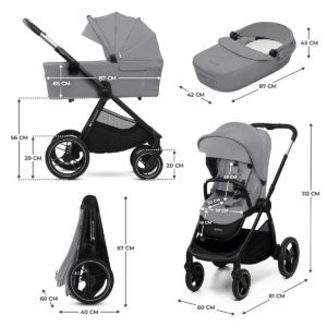 KINDERKRAFT KOLICA ZA BEBE 2U1 NEA 2 PLATINUM GREY - Slika 1