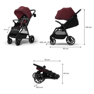 KINDERKRAFT KOLICA ZA BEBE GRANDE 2 BURGUNDY - Slika 6