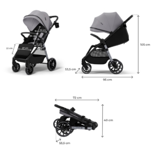 KINDERKRAFT KOLICA ZA BEBE GRANDE 2 GRAY - Slika 6