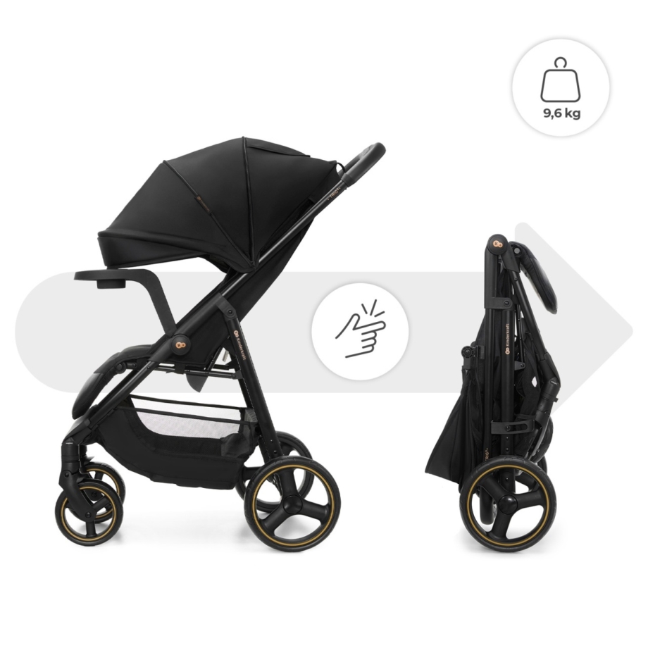 KINDERKRAFT KOLICA ZA BEBE SA TACNOM TRIG 3 BLACK