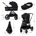 KINDERKRAFT KOLICA ZA BEBE SET 2U1 NEA 2 MIDNIGHT BLACK