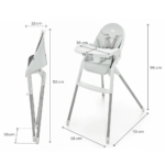 KINDERKRAFT STOLICA ZA HRANJENJE DINNLY LIGHT GREY