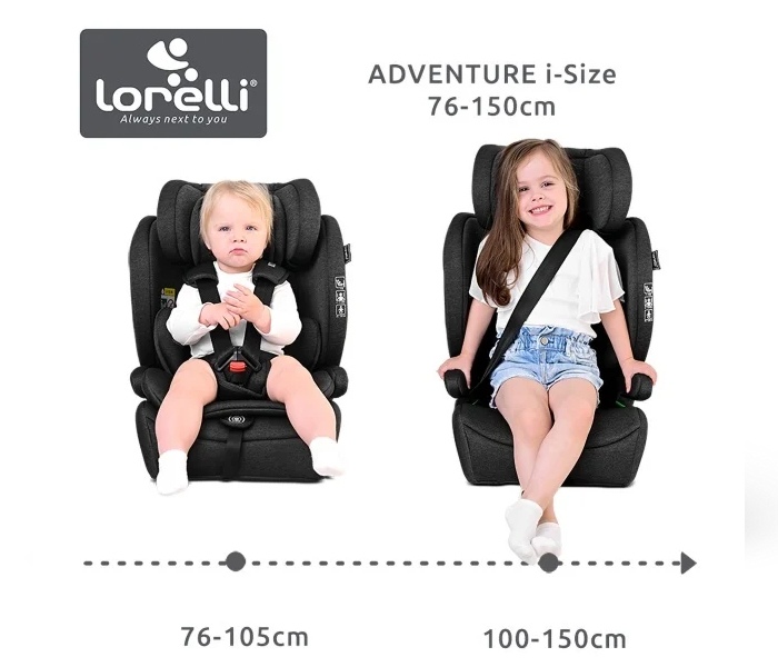 LORELLI AUTO SEDISTE ADVENTURE I-SIZE (76-150cm) - BLACK JASPER (YC13) Lorelli Adventure i-Size tamno auto sedište za decu