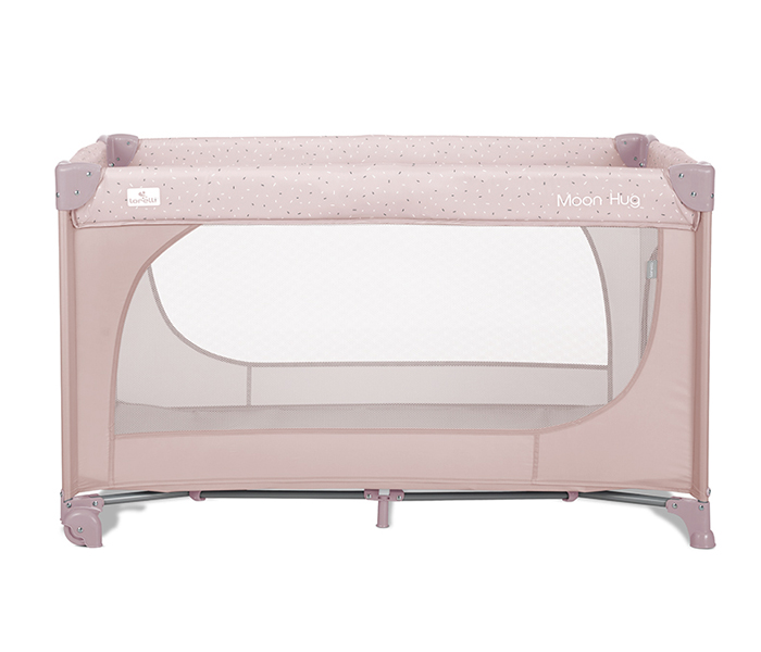 LORELLI PRENOSIVI KREVET MOON HUG 1 NIVO - PINK Prenosivi krevetac Moon Hug roze – pogled sa strane