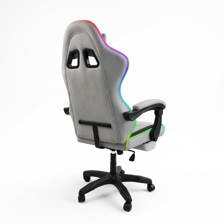 Gejmerska stolica svetleca Oblivion PHANTOM svetlo siva RGB Gejmerska stolica svetleca Oblivion PHANTOM svetlo siva RGB