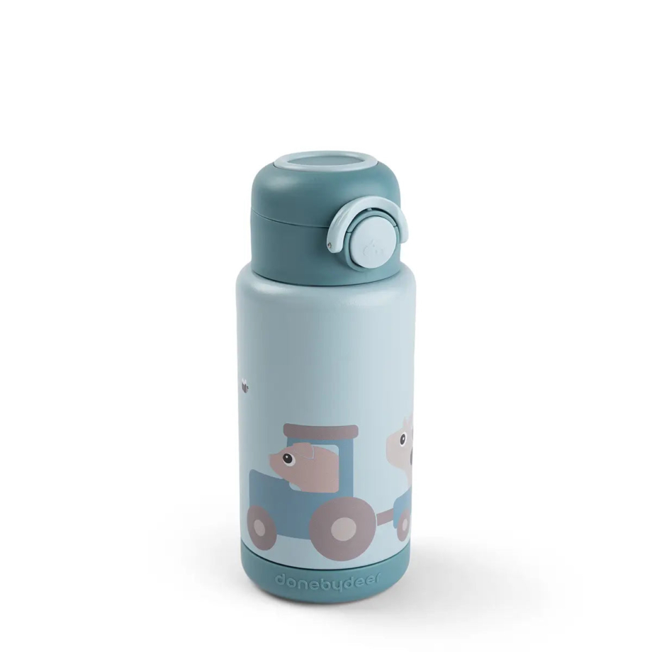 Done by Deer termos Tiny Farm 340 ml, plavi Done by Deer termos Tiny Farm 340 ml plavi, bliži prikaz
