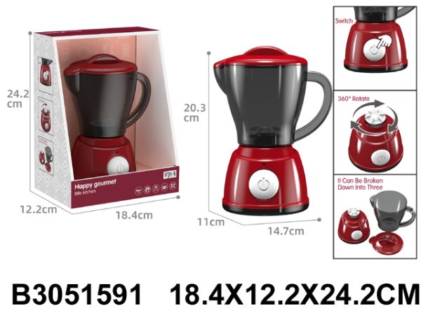 3051591-600x450 Crveni dečiji blender igračka sa providnim sivim sudom sa drškom i belim dugmetom