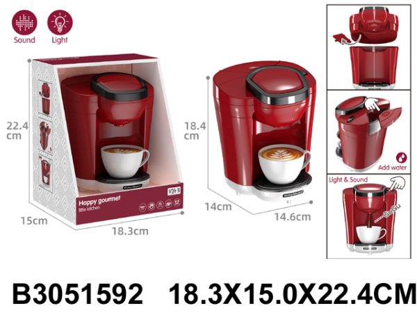 3051592-600x450 Crveni kafe aparat igračka sa crnom tacnom i belom šoljom kafe