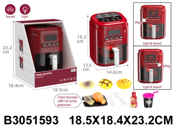 3051593-600x450 Crvena air fryer friteza igračka sa providnom fiokom i sitnim dodacima za igru