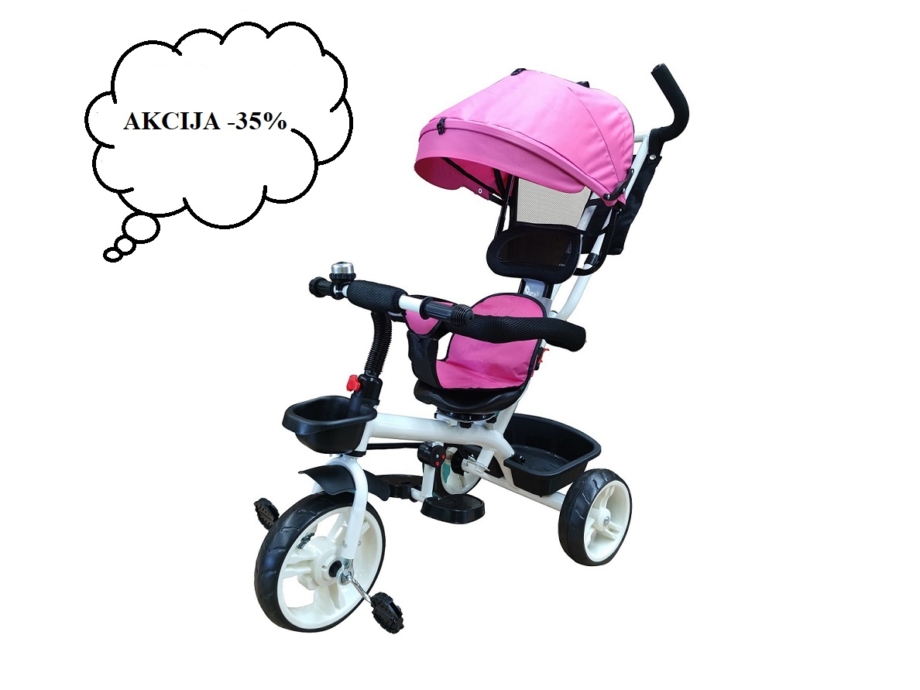 Tricikl sa rotirajućim sedištem 360, roze Tricikl sa rotirajućim sedištem 360, roze