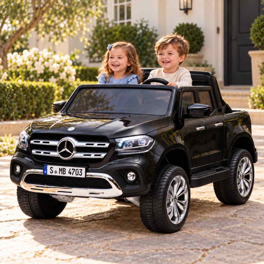 Mercedes-Benz-X-Class-Crni-SM-26303CC-prednji-levi-prikaz-sa-decom.jpg Licencirani Mercedes - Benz X Class 4 x 4 Dvosed - Crni