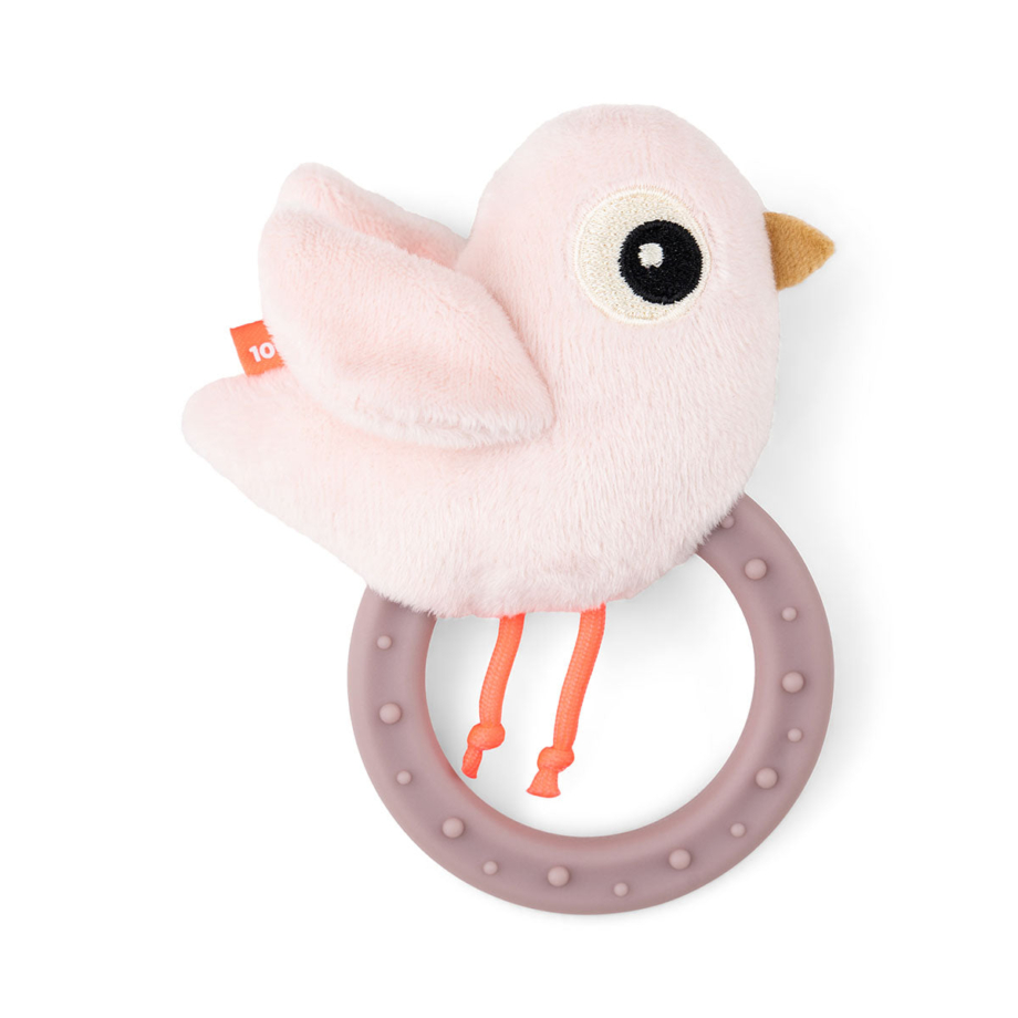 Done by Deer senzorna zvečka sa glodalicom Birdee roze, bliži prikaz