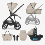 Kikka Boo Chiara 2027 3u1 kolica beige sa I-Size auto sedištem i korpom