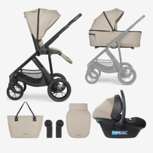 Kikka Boo Chiara 2027 3u1 kolica beige sa I-Size auto sedištem i korpom