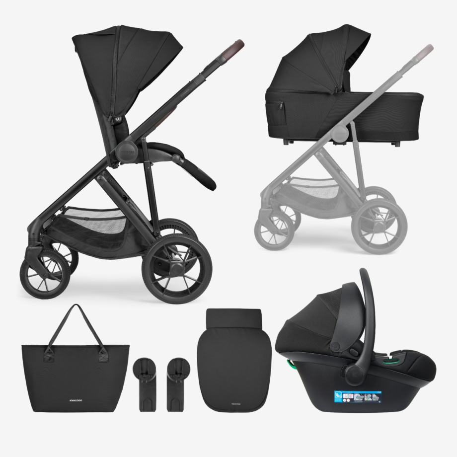 Kikka Boo Chiara 2027 3u1 kolica black sa I-Size auto sedištem i korpom