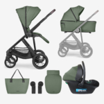 Kikka Boo Chiara 2027 3u1 kolica army green sa I-Size auto sedištem i korpom