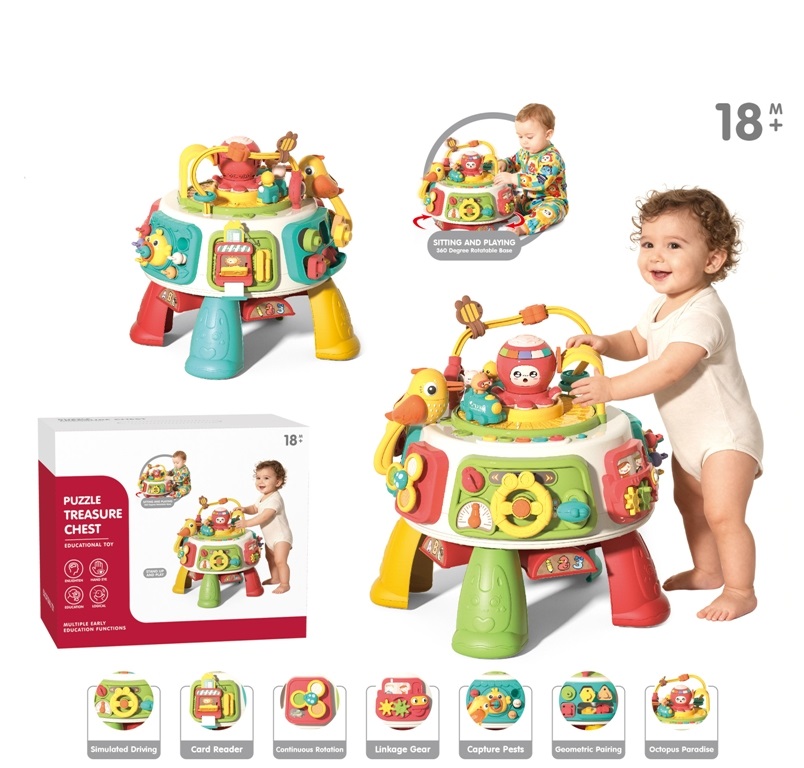 Edukativni sto sa aktivnostima, šareni sto sa nogarima za bebe