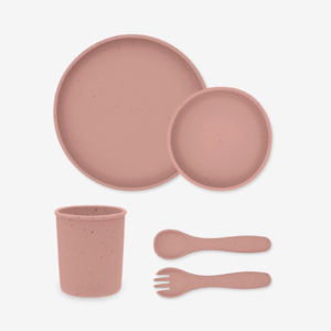 KIKKA BOO Silikonski set za hranjenje 5 delova Platinum Blush