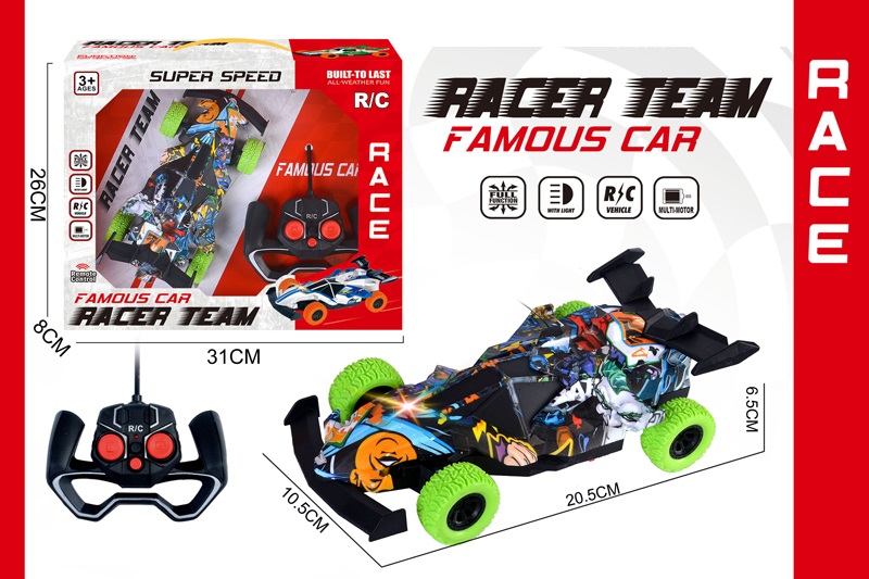 Formula R/C sa grafiti šarama Formula na daljinsko upravljanje sa šarenom grafiti karoserijom i zelenim točkovima