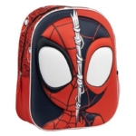 Ranac Spider-Man sa izdignutom 3D maskom u crvenoj i crnoj boji