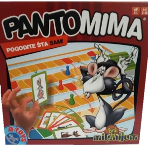 Kutija društvene igre Pantomima sa kartama životinja i figurama