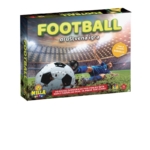 Kutija društvene igre Football sa fudbalerom i loptom na stadionu