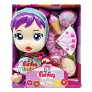 LUTKA SA DODACIMA FUNNY BABY G-06 Lutka Funny Baby Candy G-06 sa ljubičastom kosom i dodacima u obliku slatkiša