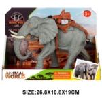 Figura afričkog slona sa sedlom na leđima, dužine 26,8 cm