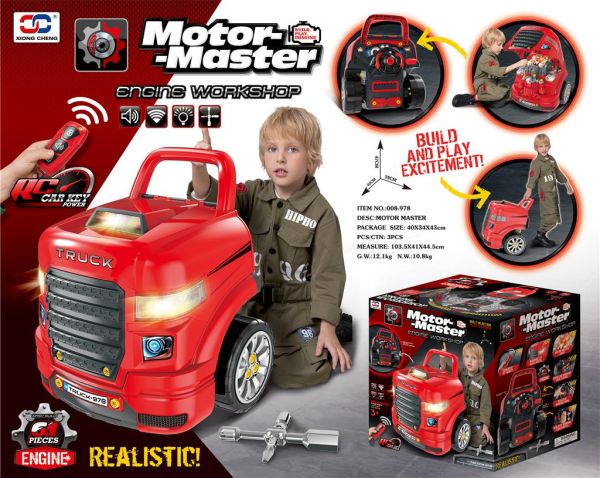 Automehaničarski set 46043 Automehaničarski set Motor Master u obliku crvenog kamiona sa motorom