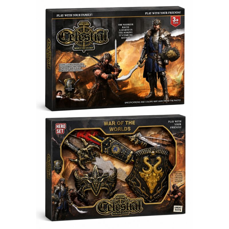 Viteški set 25465 Viteški set Celestial sa štitom i oružjem u crno-zlatnoj boji