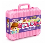 Roze kofer sa magičnim peskom i kalupima za sladoled, 450 g