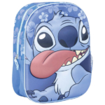 Plavi ranac Stitch sa 3D motivom, isplaženim jezikom i cvetovima hibiskusa
