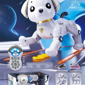 Beli interaktivni robot pas sa daljinskim upravljačem