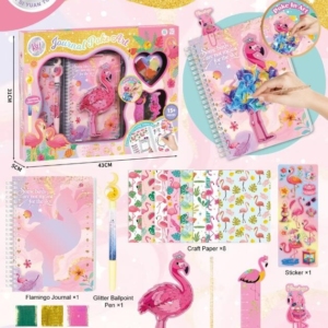 Kreativni set sa dnevnikom i flamingom za ukrašavanje Kreativni set sa dnevnikom i flamingom za ukrašavanje