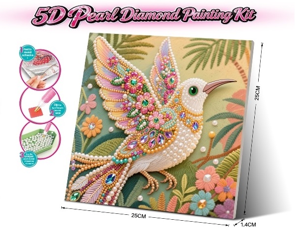 Kreativni set sa perlicama i kristalčićima – Kolibri