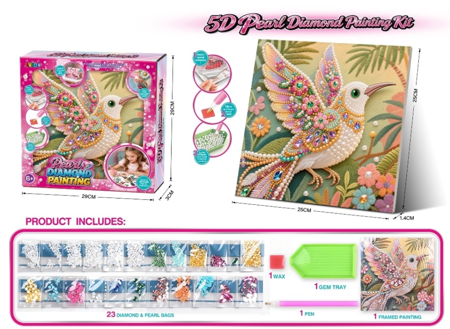 Kreativni set sa perlicama i kristalčićima – Kolibri 2