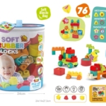 Mekane gumene kocke za bebe, set od 76 delova u providnoj torbi