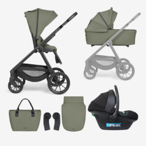 Kikka Boo Modena 2027 3u1 kolica army green sa I-Size auto sedištem i korpom