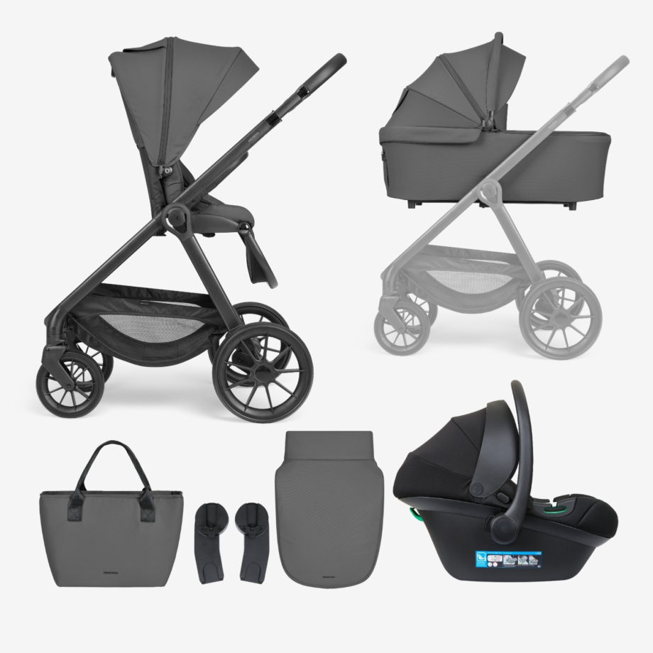 Kikka Boo Modena 2027 3u1 kolica dark grey sa I-Size auto sedištem i korpom