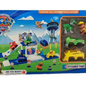 Paw Patrol garaža na dva nivoa, drugi prikaz kutije sa likovima i vozilima