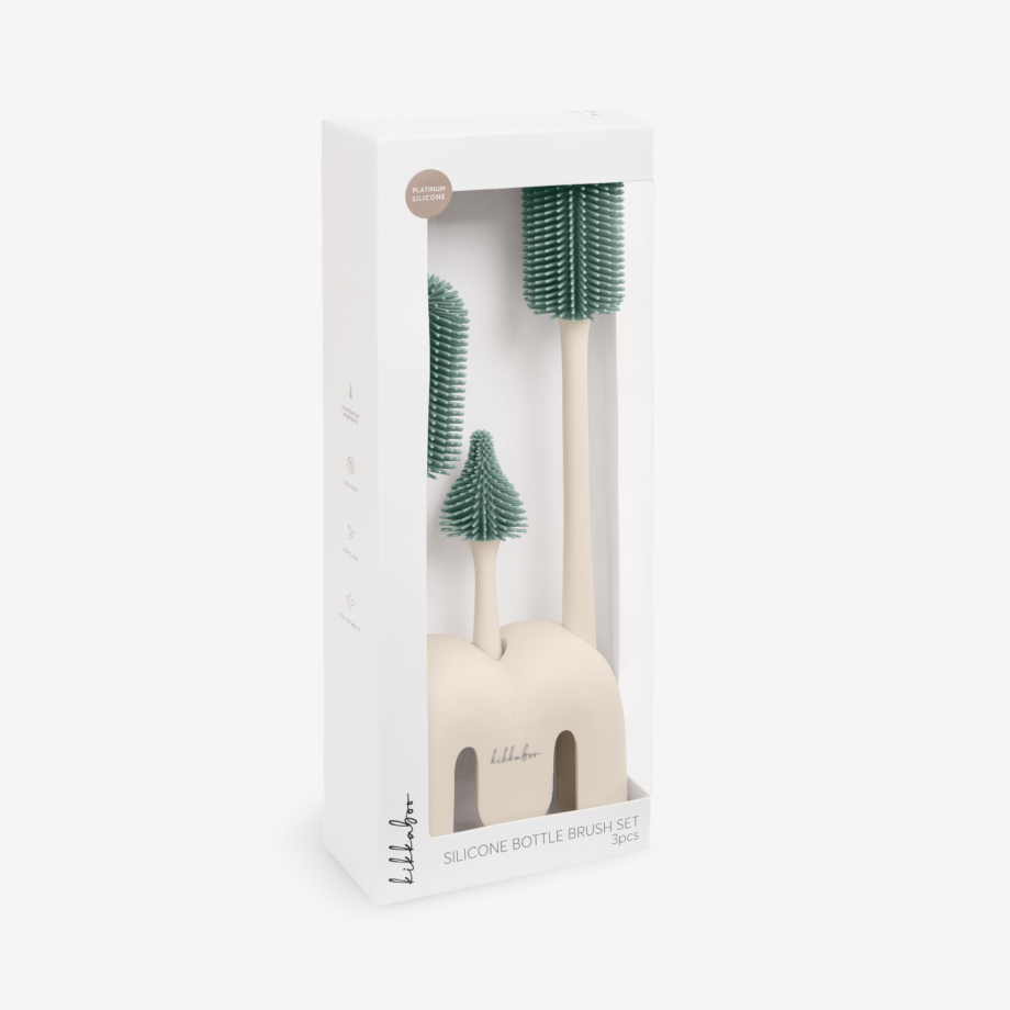 KIKKA BOO Set silikonskih četki 3 dela sa stalkom Platinum Sage – prikaz 6