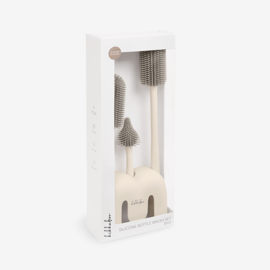 KIKKA BOO Set silikonskih četki 3 dela sa stalkom Platinum Sand – prikaz 6