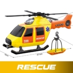 Žuto-narandžasti spasilački helikopter sa visećim nosilima na kuki